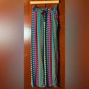 New Look Multicolor Tie Dye Festival Wide Leg Pants Size Large